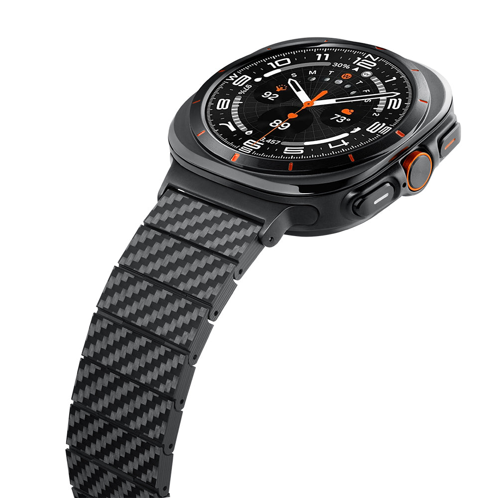 Pitaka Modern Serisi Samsung Galaxy Watch Ultra 47mm Karbon Fiber Black-Grey Twill Kordon Pitaka Modern Serisi Samsung Galaxy Watch Ultra 47mm Karbon Fiber Black-Grey Twill Kordon